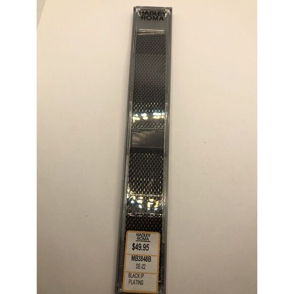 Hadley Roma Watch Band Replacement Black In Box MB3848 PY11